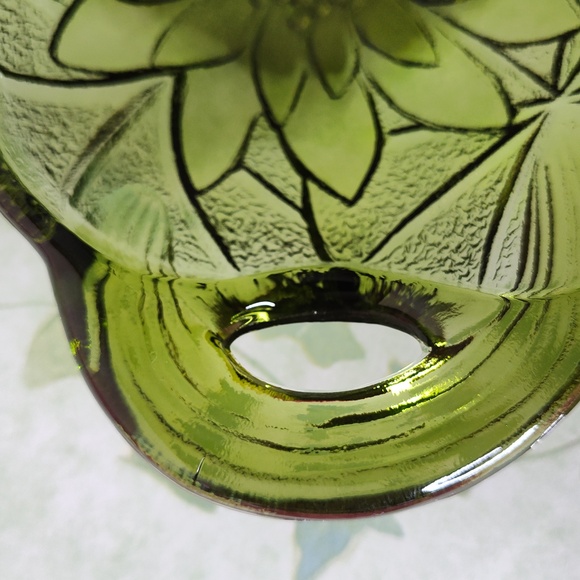 Set of 2 Indiana Glass Oval Relish Dish Olive Depression Glass with Open Handles - Picture 4 of 7